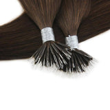 Micro Nano Ring Extensions 70cm Φυσική Τρίχα Remy Καστανό Σοκολατί No 4