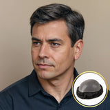 PREMIUM ΑΝΔΡΙΚΟ TOUPEE ΦΥΣΙΚΗ ΤΡΙΧΑ 1Β10 ΣΚΟΥΡΟ ΚΑΣΤΑΝΟ ΜΕ 10% ΓΚΡΙ ΤΡΙΧΕΣ