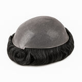 PREMIUM ΑΝΔΡΙΚΟ TOUPEE ΦΥΣΙΚΗ ΤΡΙΧΑ 1Β10 ΣΚΟΥΡΟ ΚΑΣΤΑΝΟ ΜΕ 10% ΓΚΡΙ ΤΡΙΧΕΣ