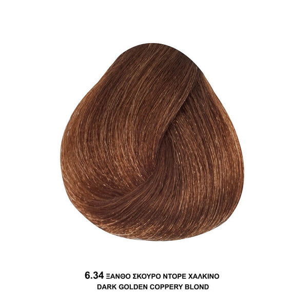 Bioshev Professional Hair Color Cream Ammonia Free 6.34 Ξανθό Σκούρο Ντορέ Χάλκινο 100ml