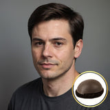 PREMIUM ΑΝΔΡΙΚΟ TOUPEE ΦΥΣΙΚΗ ΤΡΙΧΑ 4 ΚΑΣΤΑΝΟ