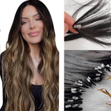 Feather Hair Extensions Φυσική Τρίχα Balayage No 1b/6/27