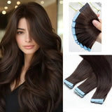 Mini Tape Extension Φυσική Τρίχα Remy Καστανό Σκούρο No 2