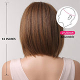 Περούκα Συνθετική Τρίχα Καρέ Με Αφέλειες Καστανοκόκκινο No 34