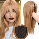 Topper-Τουπέ Συνθετική Τρίχα Με Φράντζα Ξανθό Καραμελέ No 27