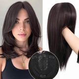 Topper-Τουπέ Συνθετική Τρίχα Με Φράντζα Καστανό No 4