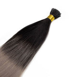 Seamless1 Micro Ring (i-tip) Hair Extensions Φυσική Τρίχα Remy Salt n Pepper