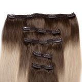 Seamless1 Hair Extensions Συνθετική Τρέσα Με Κλιπ 5 Κομμάτια Coffee n Cream 55εκ
