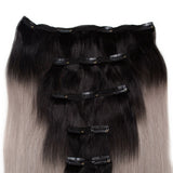 Seamless1 Hair Extensions Συνθετική Τρέσα Με Κλιπ 5 Κομμάτια Salt & Pepper 55εκ