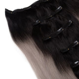 Seamless1 Hair Extensions Συνθετική Τρέσα Με Κλιπ 5 Κομμάτια Salt & Pepper 55εκ