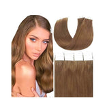 Tape Extension Invisible Φυσική Τρίχα Remy Ξανθό Σκούρο No 6