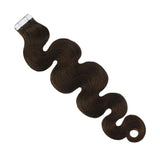 Tape Extension Σγουρά Φυσική Τρίχα Remy Καστανό Σοκολατί No 4 - Romylos All About Hair