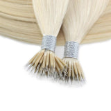 Micro Nano Ring Hair Extensions Φυσική Τρίχα Remy Πλατινέ No 60 - Romylos All About Hair