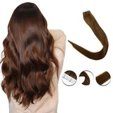 Tape Extension Φυσική Τρίχα Remy Καστανό Ανοιχτό No 5 - Romylos All About Hair