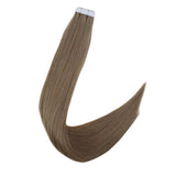 Tape Extension Φυσική Τρίχα Remy Μεσαίο Καστανό No 6 - Romylos All About Hair