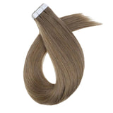 Tape Extension Φυσική Τρίχα Remy Μεσαίο Καστανό No 6 - Romylos All About Hair