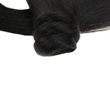 Ponytail Extensions Φυσική Τρίχα Wrap Around With Clips Μαύρο Φυσικό Off Black No 1B - Romylos All About Hair