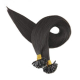 Extension Κερατίνης Σετ 20 Τούφες Φυσική Τρίχα Μαύρο Φυσικό Off Black No 1B - Romylos All About Hair