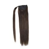 Ponytail Extensions Φυσική Τρίχα Wrap Around With Clips Καστανά No 2 - Romylos All About Hair