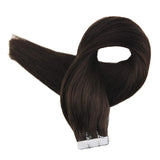 Tape Extension Φυσική Τρίχα Remy Καστανό Σκούρο No 2 - Romylos All About Hair