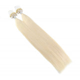 Micro Ring Loop Hair Extensions Φυσική Τρίχα Remy Πλατινέ No 60