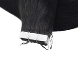Tape Extension Φυσική Τρίχα Remy Μαύρα Jet Black No 1 - Romylos All About Hair