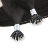 Micro Nano Ring Hair Extensions Φυσική Τρίχα Remy Μαύρο Φυσικό Off Black No 1B - Romylos All About Hair