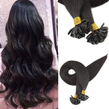 Extension Κερατίνης Σετ 20 Τούφες Φυσική Τρίχα Μαύρο Φυσικό Off Black No 1B - Romylos All About Hair