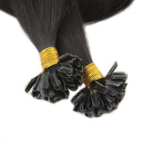 Extension Κερατίνης Σετ 20 Τούφες Φυσική Τρίχα Μαύρο Φυσικό Off Black No 1B - Romylos All About Hair