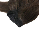 Ponytail Extensions Φυσική Τρίχα Wrap Around With Clips Καστανά No 2 - Romylos All About Hair