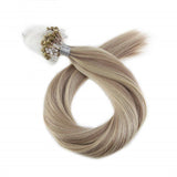 Micro Ring Loop Hair Extensions Φυσική Τρίχα Remy Balayage No P18/613 - Romylos All About Hair