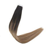 Tape Extension Φυσική Τρίχα Remy Balayage No 1B/8/22 - Romylos All About Hair
