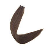 Tape Extension Φυσική Τρίχα Remy Καστανό Σοκολατί No 4 - Romylos All About Hair