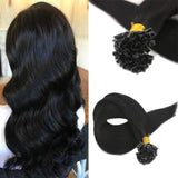 Extension Κερατίνης Σετ 20 Τούφες Φυσική Τρίχα Μαύρα Jet Black No 1 - Romylos All About Hair