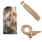 Micro Ring Loop Hair Extensions Φυσική Τρίχα Remy Ανταύγειες #P27/60 - Romylos All About Hair
