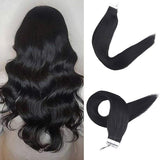 Tape Extension Φυσική Τρίχα Remy Μαύρα Jet Black No 1 - Romylos All About Hair