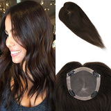 Topper-Τουπέ Φυσική Τρίχα Καστανό Σκούρο No 2 - Romylos All About Hair
