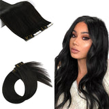 Tape Extension Invisible Φυσική Τρίχα Remy Μαύρο Φυσικό Off Black No 1B - Romylos All About Hair