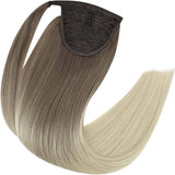 Ponytail Extensions Φυσική Τρίχα Wrap Around With Clips Balayage No 8/60 - Romylos All About Hair