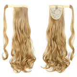 Συνθετικό Ponytail Σγουρό Extensions Wrap Around With Clips Ξανθό Καραμελέ No 27 - Romylos All About Hair