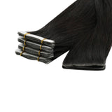Tape Extension Invisible Φυσική Τρίχα Remy Μαύρα Jet Black No 1 - Romylos All About Hair