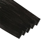 Tape Extension Invisible Φυσική Τρίχα Remy Μαύρα Jet Black No 1 - Romylos All About Hair