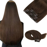 Τρέσα Με Κλιπ Φυσική Τρίχα Καστανό Σοκολατί No 4 - Romylos All About Hair