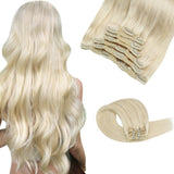 Τρέσα Με Κλιπ Φυσική Τρίχα Ξανθό Πλατινέ No 60 - Romylos All About Hair