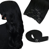 Τρέσα Με Κλιπ Φυσική Τρίχα Μαύρα No 1.0 - Romylos All About Hair