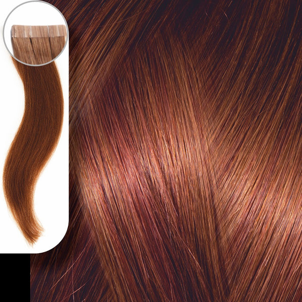 Yanni Extensions Τρέσα Φυσική Τρίχα Αυτοκόλλητη Σετ 8 Τεμαχίων Gold Series No 7.45 Ξανθό Χάλκινο Μαόνι 50cm - Romylos All About Hair
