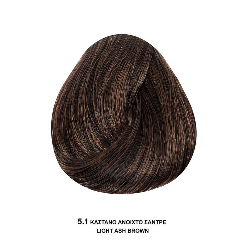 Bioshev Professional Hair Color Cream 5.1 Καστανό Ανοικτό Σαντρέ 100ml