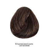 Bioshev Professional Hair Color Cream Ammonia Free 5.1 Καστανό Ανοικτό Σαντρέ 100ml