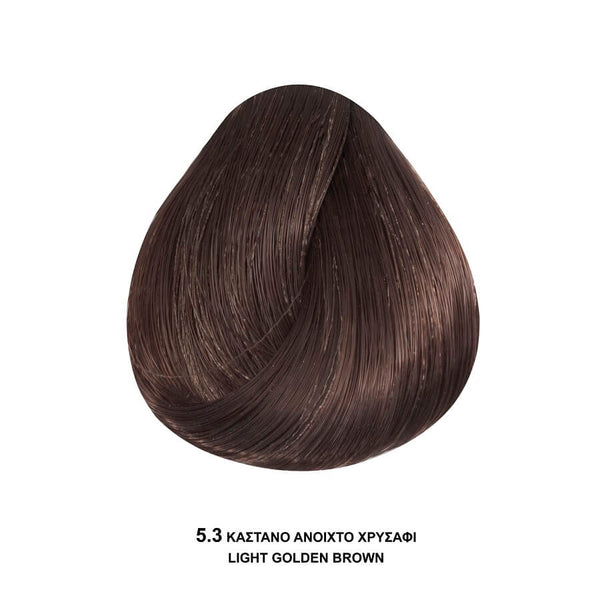 Bioshev Professional Hair Color Cream Ammonia Free 5.3 Καστανό Ανοικτό Χρυσαφί 100ml