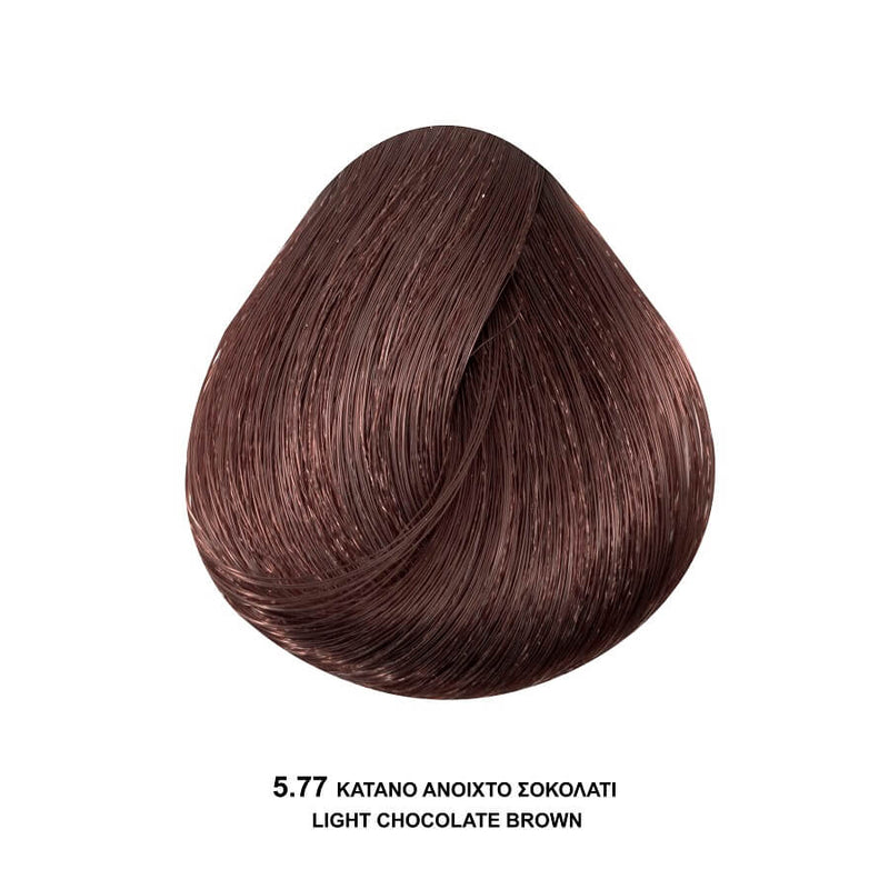 Bioshev Professional Hair Color Cream 5.77 Καστανό Ανοικτό Σοκολατί 100ml
